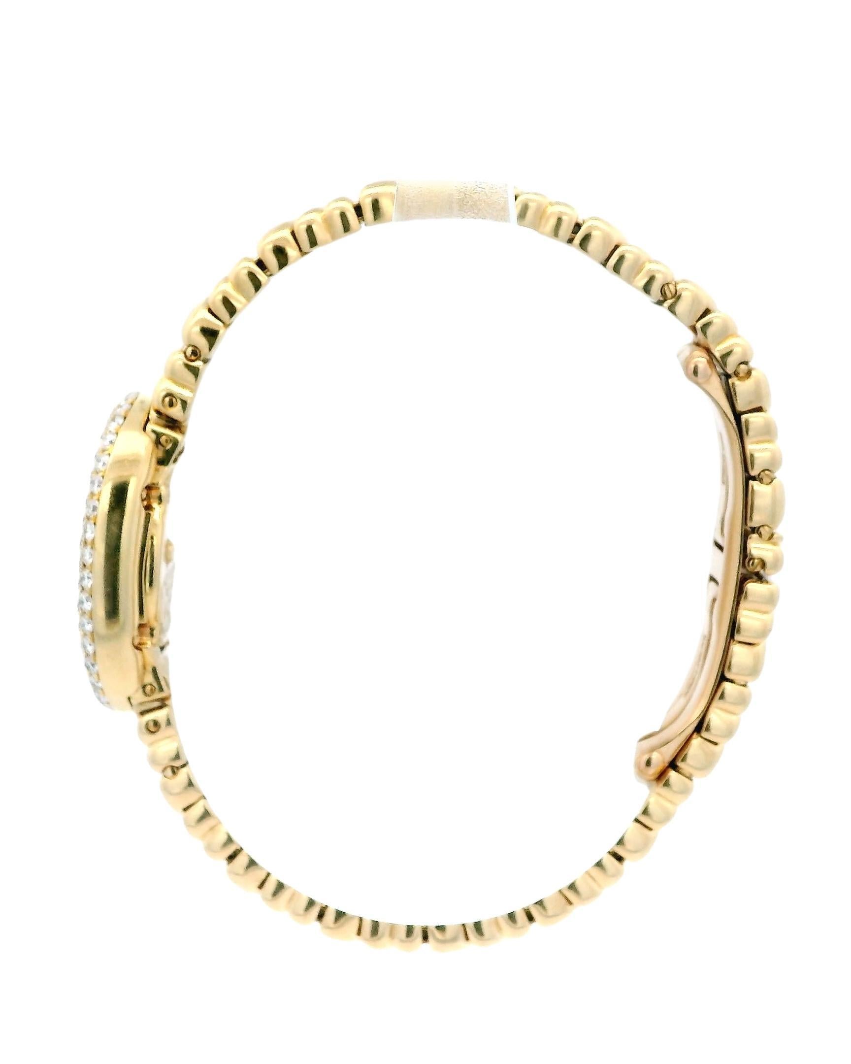 Bracelet Casque d'or Cartier Baignoire Mini 2368 avec lunette et boîtier en diamants 1