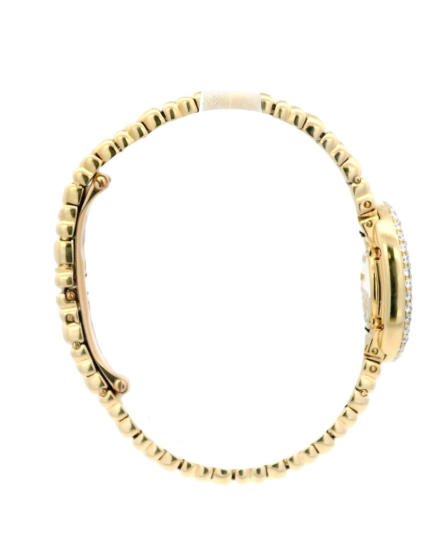 Bracelet Casque d'or Cartier Baignoire Mini 2368 avec lunette et boîtier en diamants 2