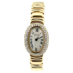 Cartier Baignoire Mini 2368 Caja y Bisel de Diamantes Casque D'or Pulsera
