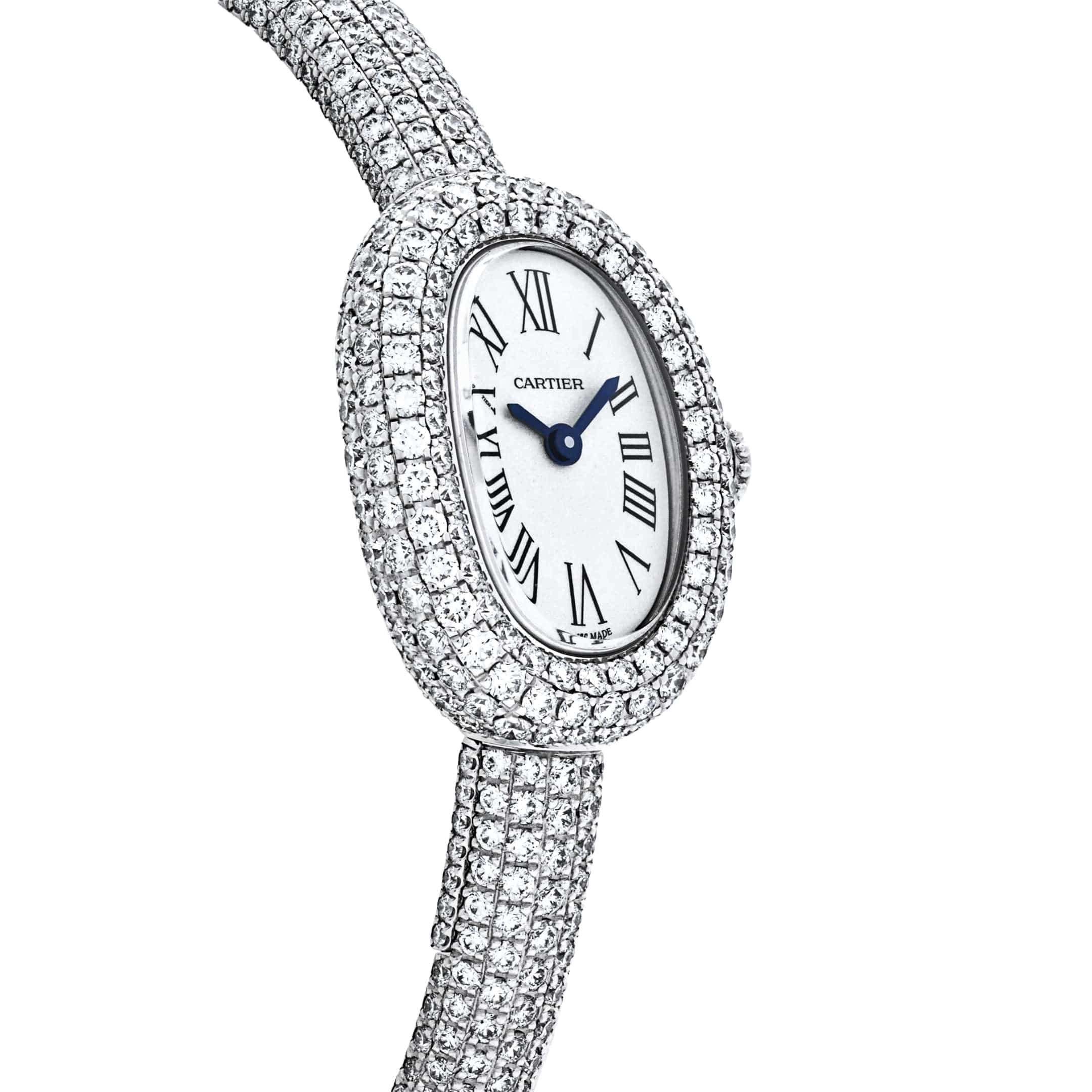 Cartier Baignoire Mini HPI01773 Oro bianco rodiato con diamanti al quarzo (2025) In condizioni Nuovo in vendita a New York, NY
