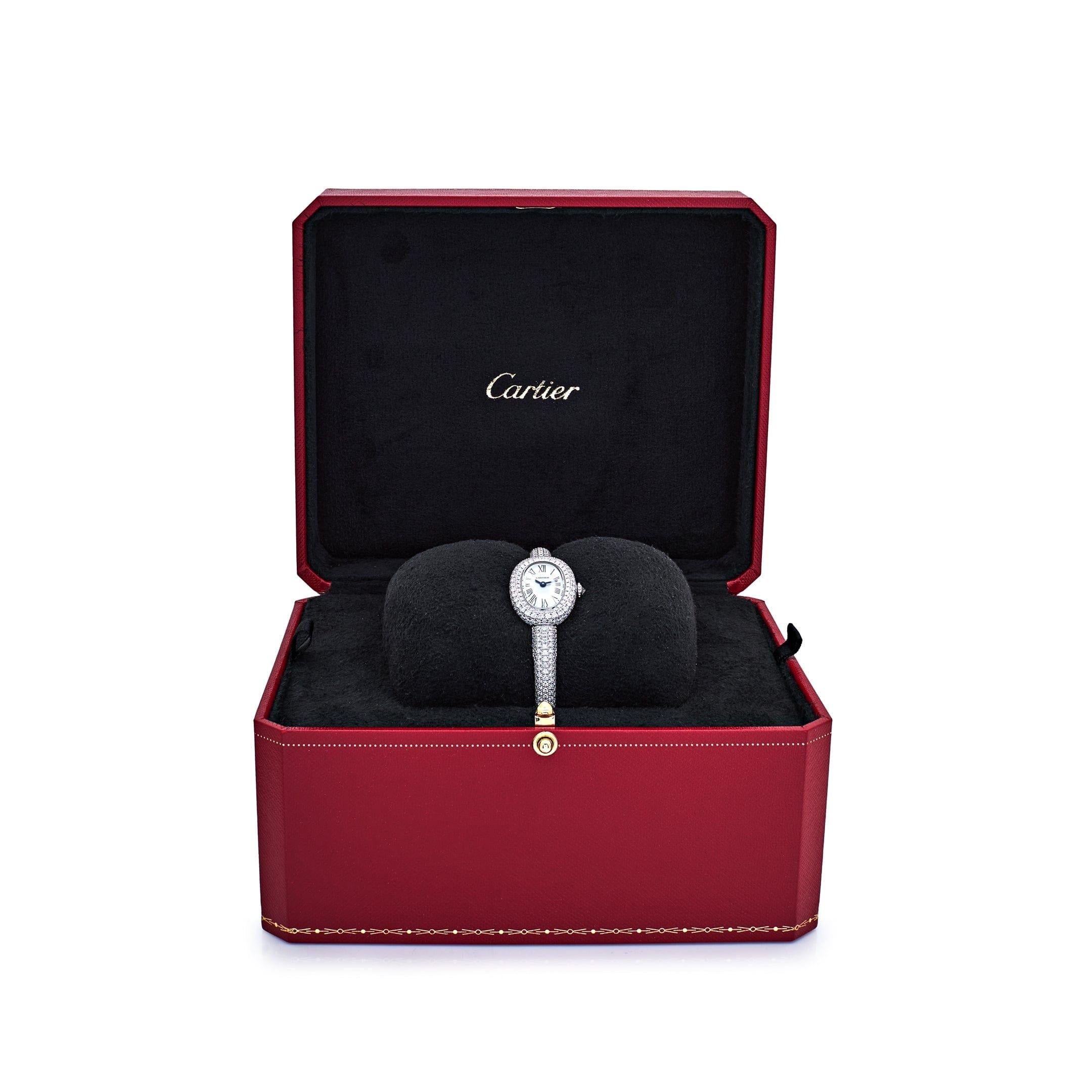 Cartier Baignoire Mini HPI01773 Oro bianco rodiato con diamanti al quarzo (2025) in vendita 2