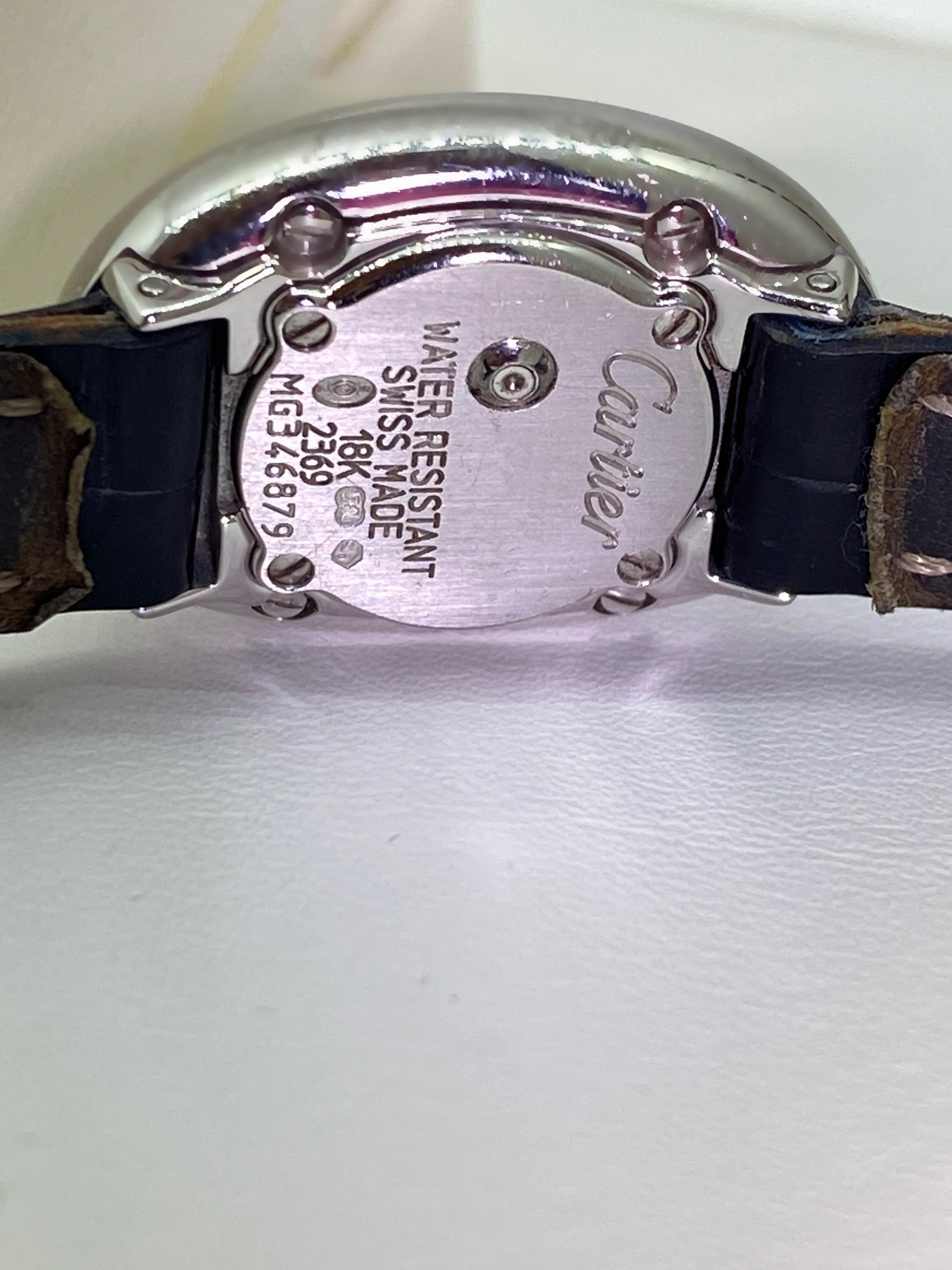 Modern Cartier Baignoire Mini Ref 2369 18k White Gold Quartz Ladies' Watch, C2000s +