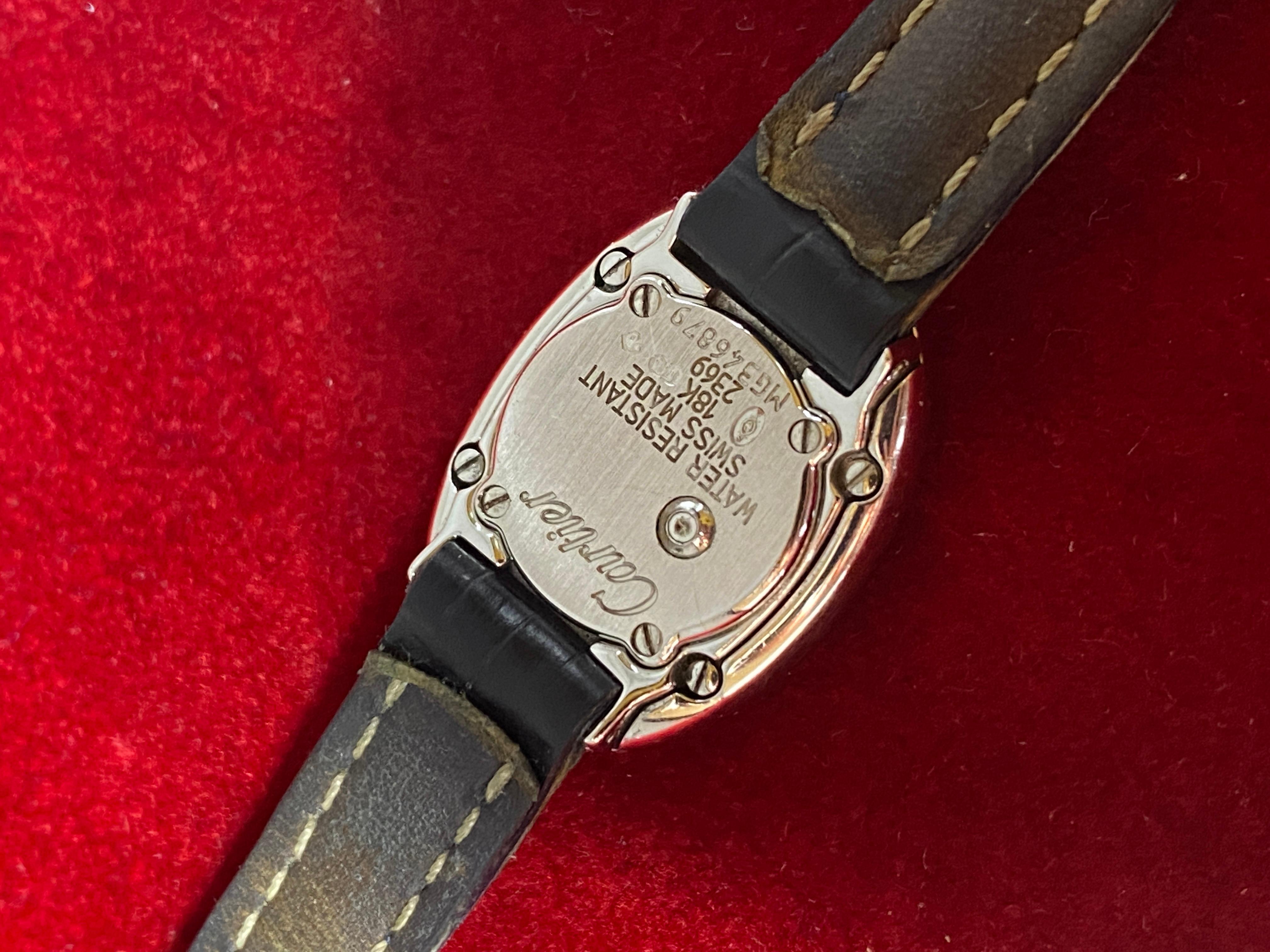 Cartier Baignoire Mini Ref 2369 18k White Gold Quartz Ladies' Watch, C2000s + In Excellent Condition In MELBOURNE, AU