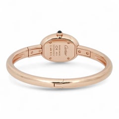 Cartier Baignoire Mini Size 15 18k Rose Gold Silver Dial Ladies Watch WGBA0019