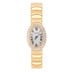 Cartier Baignoire Mini Yellow Gold Diamond Ladies Watch WB5094D8