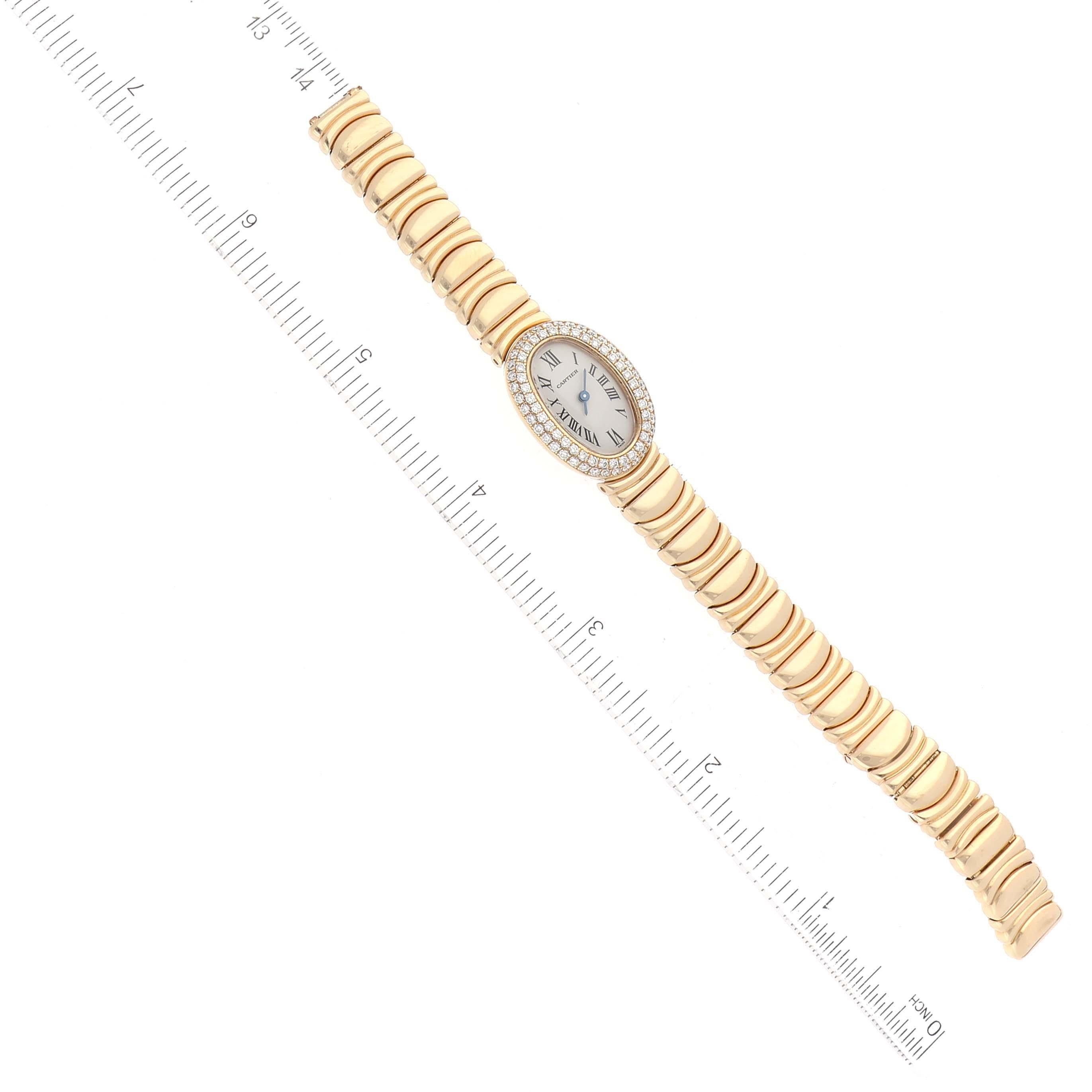 Cartier Baignoire Mini Yellow Gold Diamond Ladies Watch WB5094D8 3