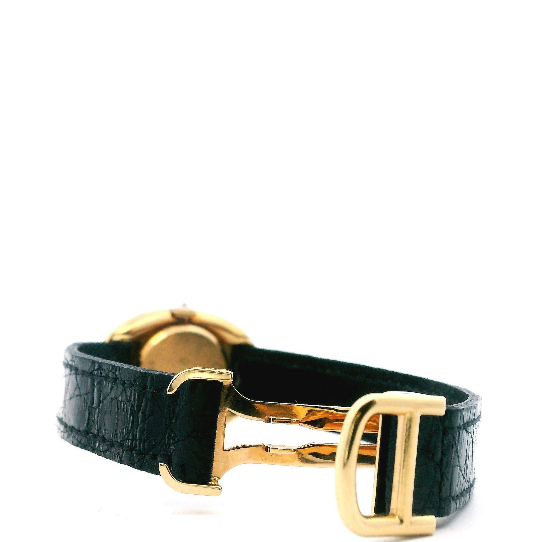 Women's Cartier Baignoire Paris 18K Yellow Gold & Factory Diamond Bezel Ladies Watch