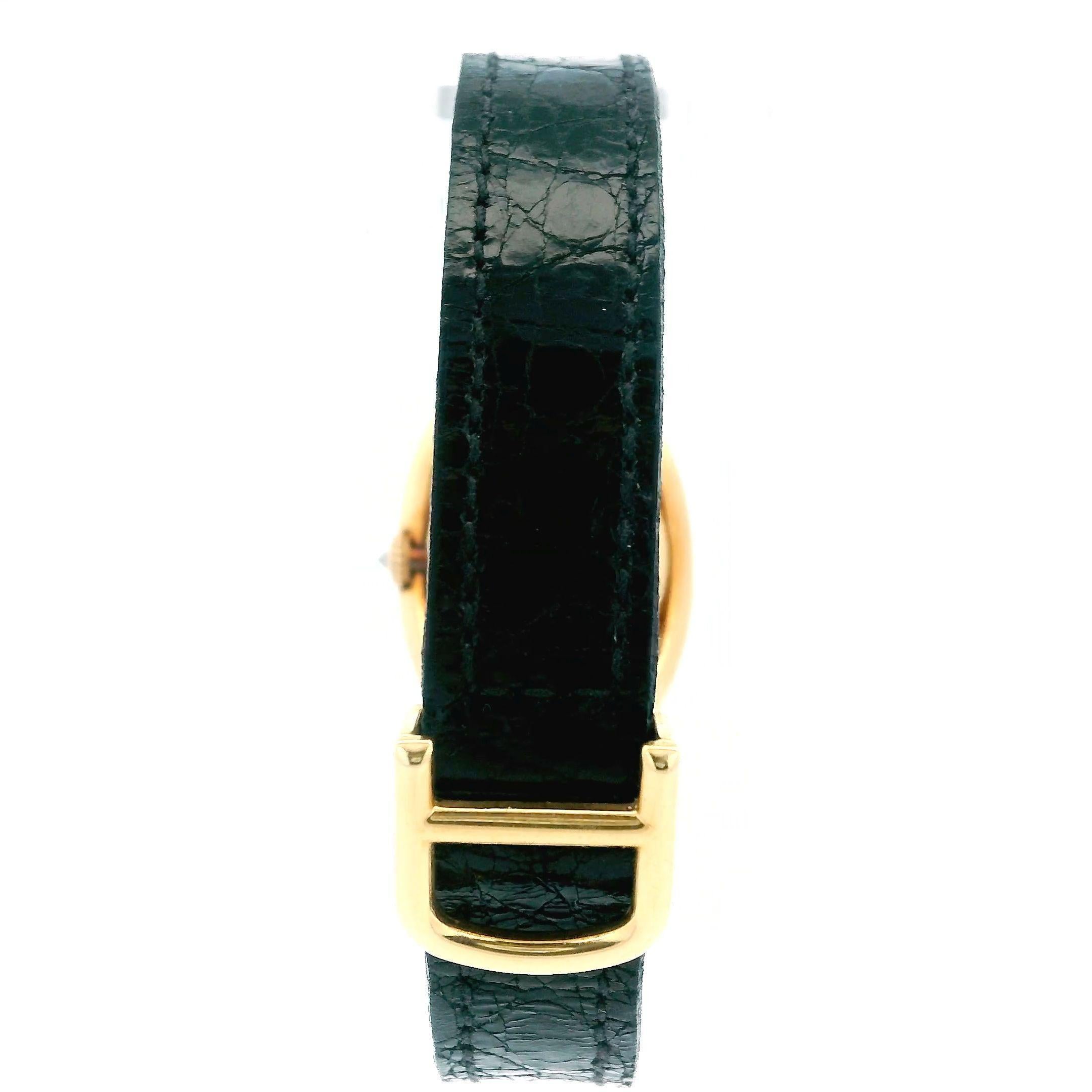 Cartier Baignoire Paris 18K Yellow Gold & Factory Diamond Bezel Ladies Watch 1