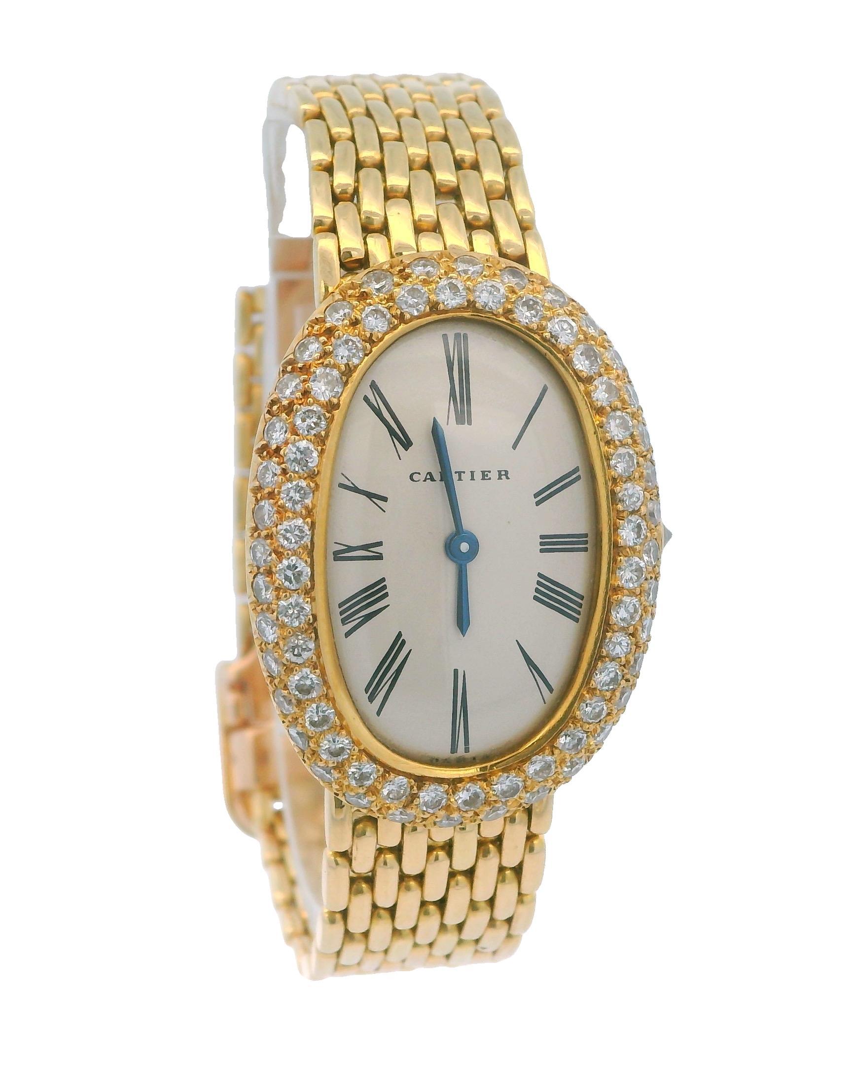 Cartier Baignoire Paris Bracciale Gran De Ris in oro giallo 18 carati e diamanti di fabbrica in vendita 5