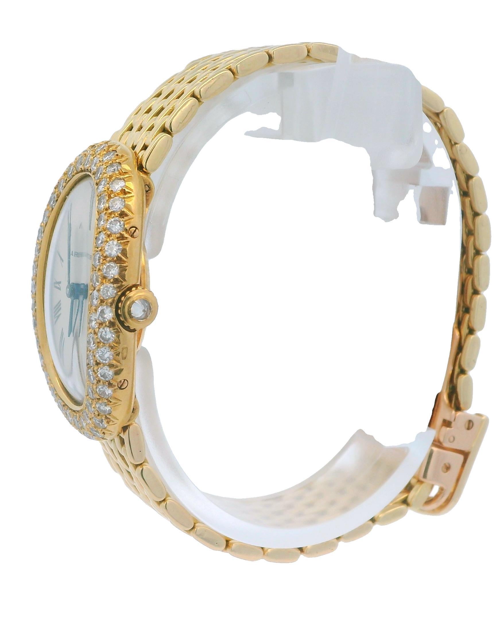 Taglio rotondo Cartier Baignoire Paris Bracciale Gran De Ris in oro giallo 18 carati e diamanti di fabbrica in vendita
