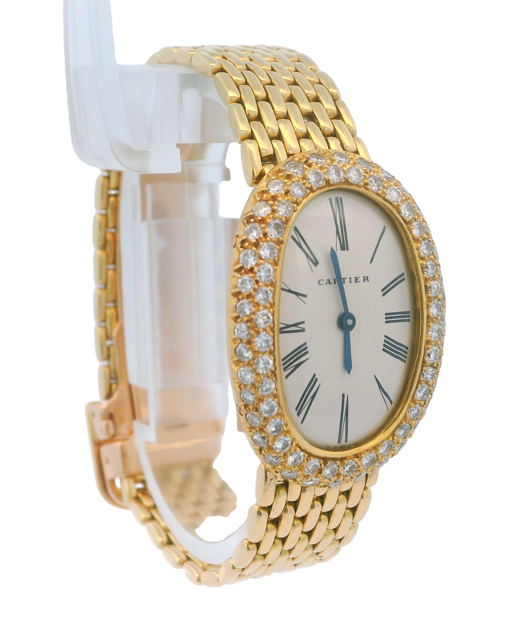 Cartier Baignoire Paris Bracciale Gran De Ris in oro giallo 18 carati e diamanti di fabbrica in vendita 4