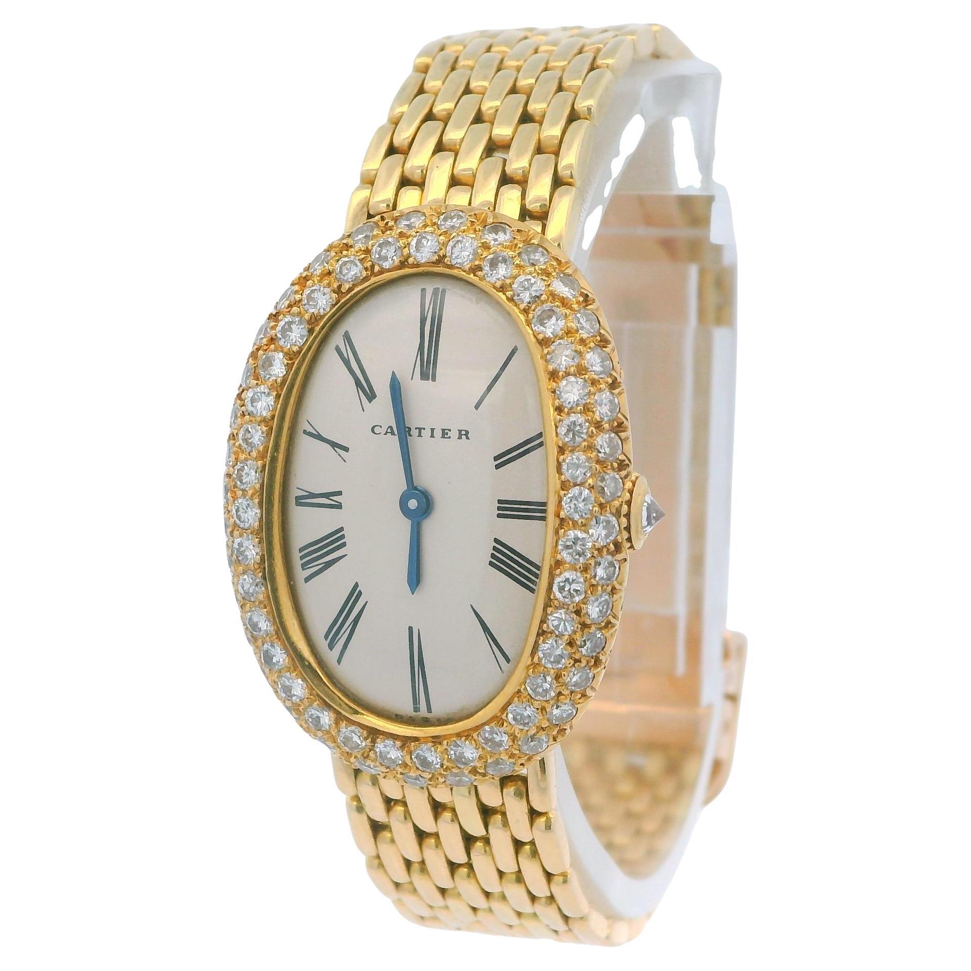 Cartier Baignoire Paris Bracciale Gran De Ris in oro giallo 18 carati e diamanti di fabbrica in vendita