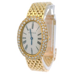Cartier Baignoire París Pulsera Gran De Ris Oro Amarillo 18K y Diamantes de Fábrica