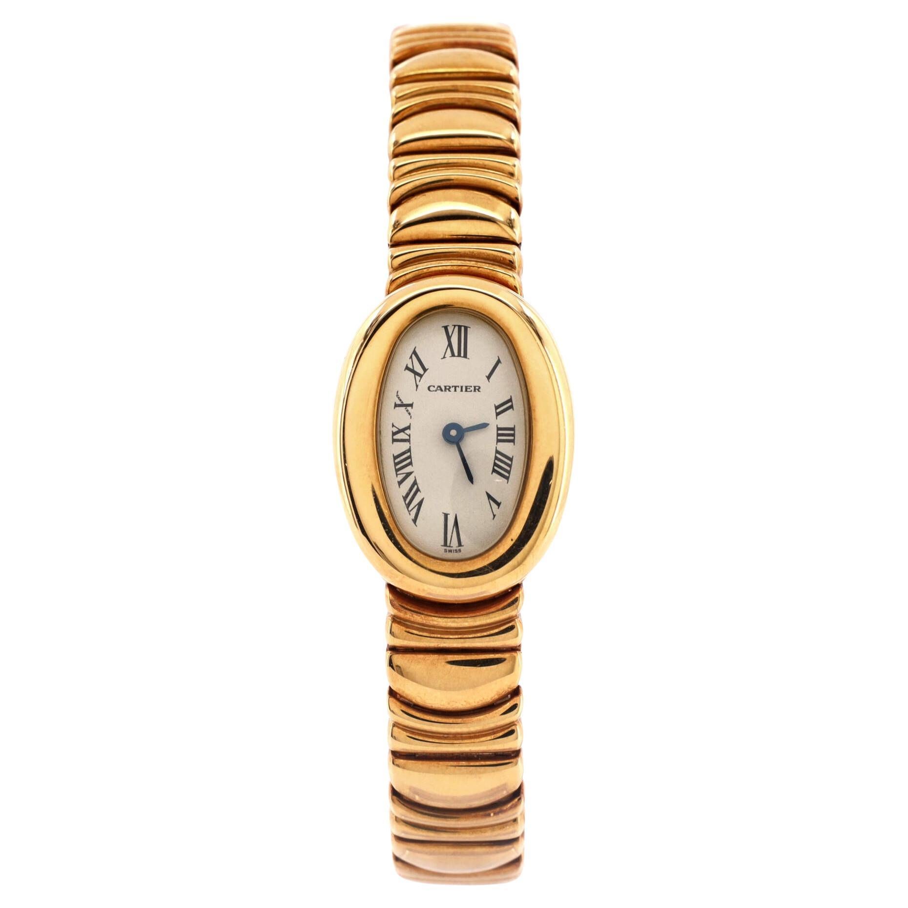 Cartier Baignoire Quartz Watch Yellow Gold 18