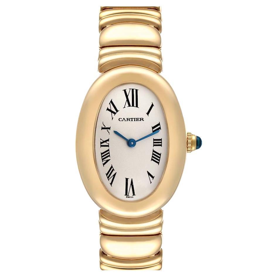 Cartier Baignoire Silver Dial Yellow Gold Ladies Watch 1954