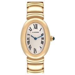 Cartier Baignoire Silver Dial Yellow Gold Ladies Watch 1954