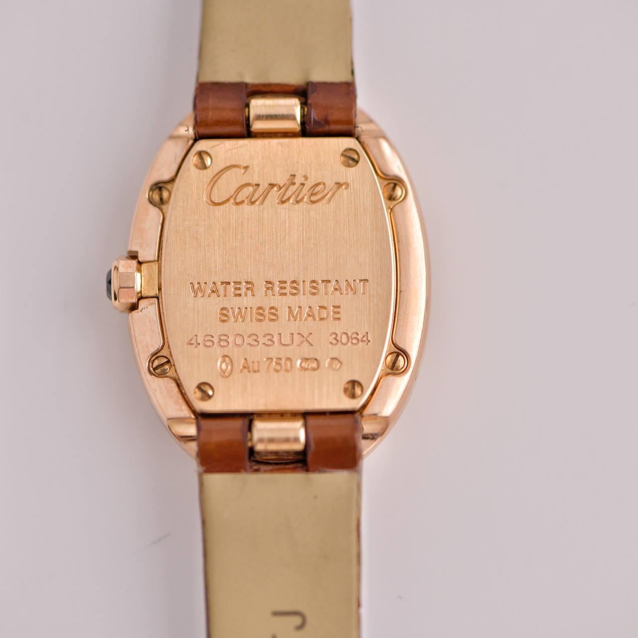 Cartier Baignoire Small Model 18k Rose Gold on Leather W8000007 2