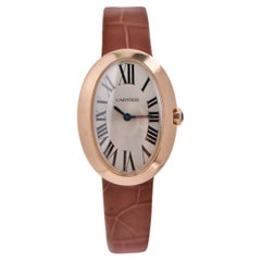 Cartier Baignoire Small Model 18k Rose Gold on Leather W8000007
