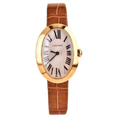 Cartier Baignoire Small Model 18k Yellow Gold on Leather W8000009