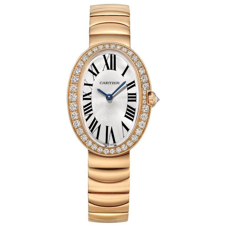 Cartier Baignoire Small Rose Gold and Diamond 'WB520002' In Excellent Condition In Greenwich, CT