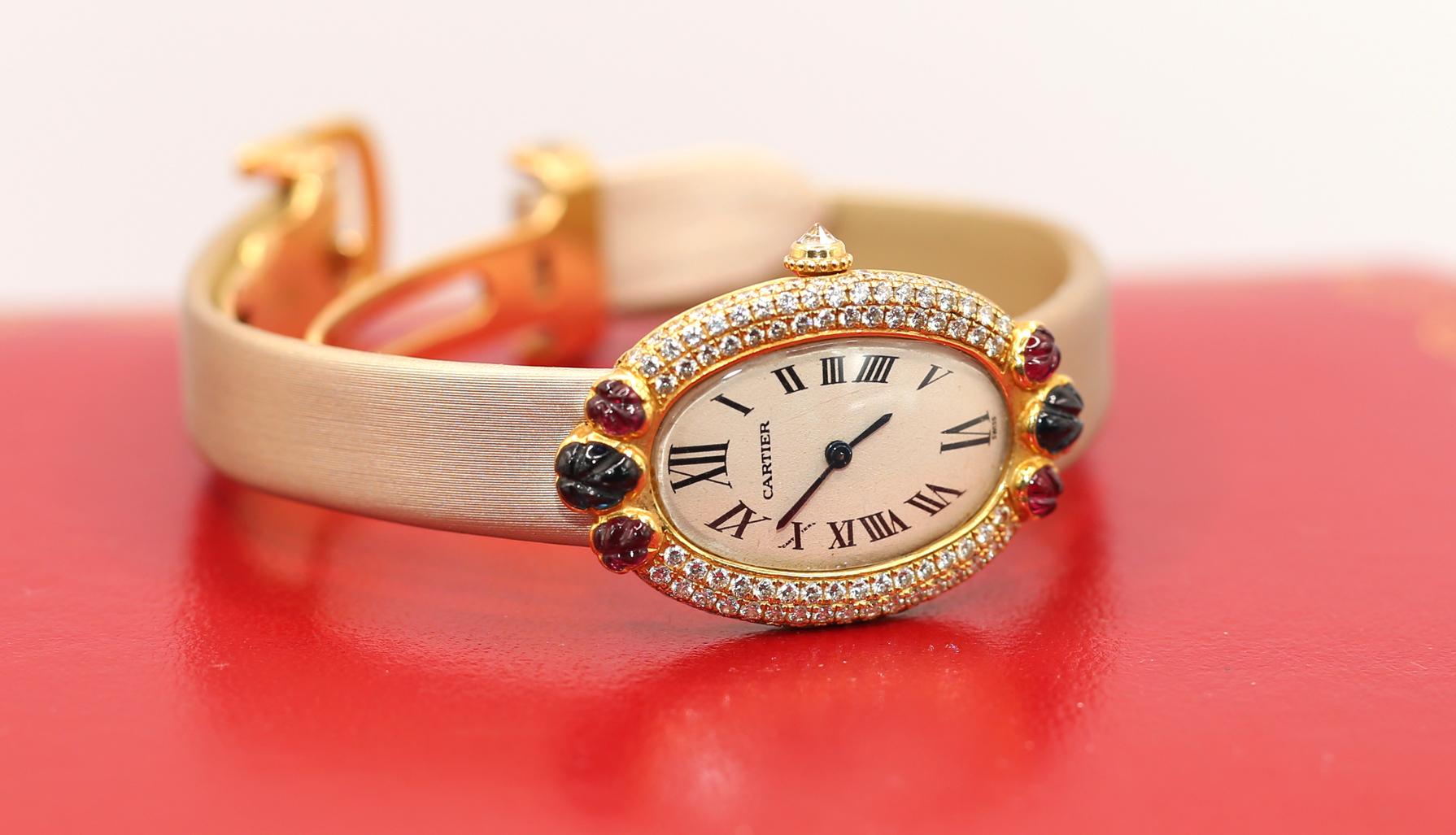 Cartier Baignoire Tutti Frutti, boîte limitée 18 carats, diamants, rubis et saphirs, 1990 8
