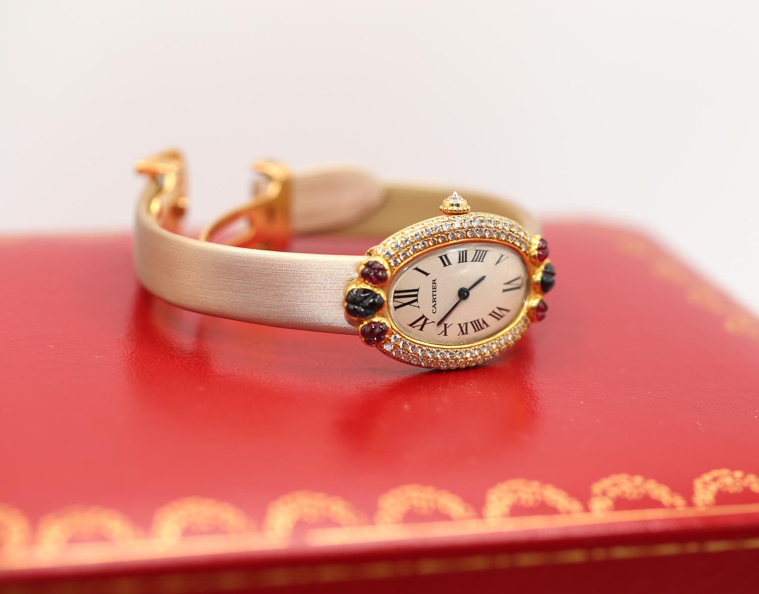Cartier Baignoire Tutti Frutti, boîte limitée 18 carats, diamants, rubis et saphirs, 1990 9