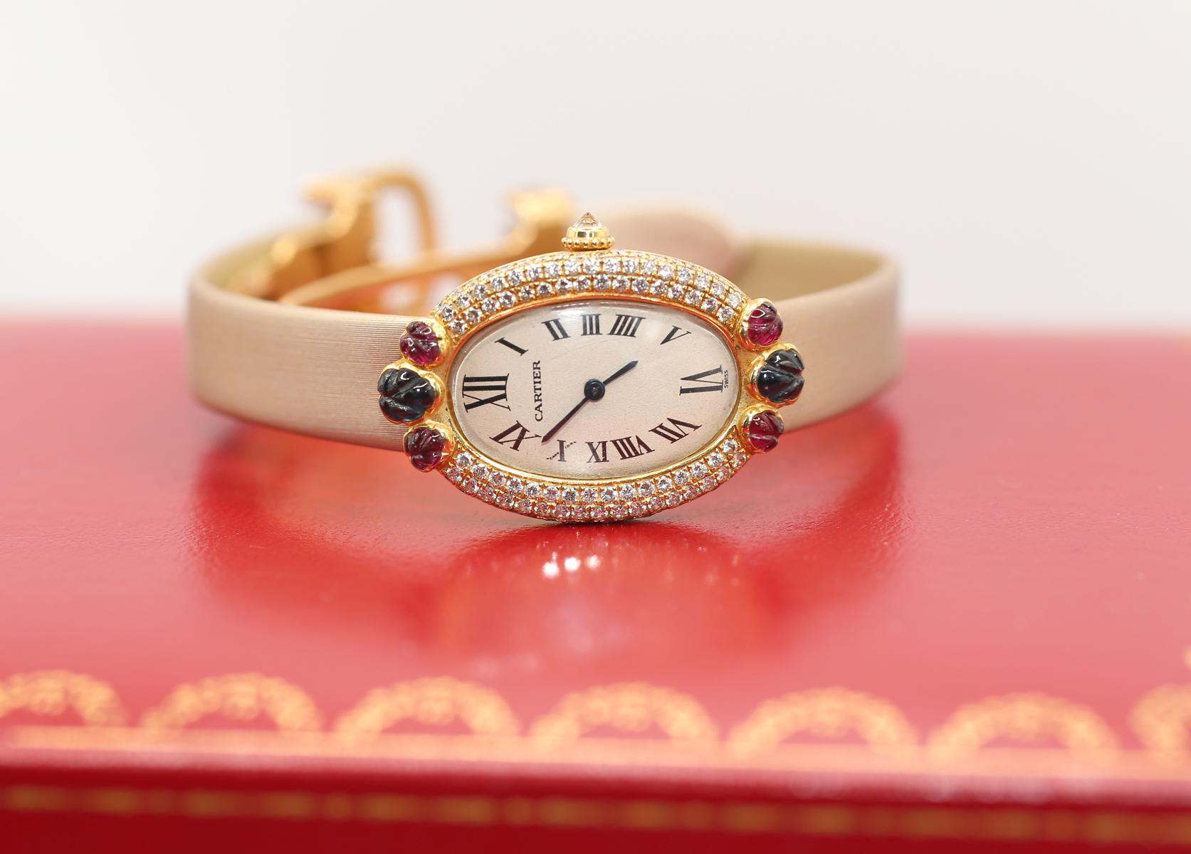 Cartier Baignoire Tutti Frutti, boîte limitée 18 carats, diamants, rubis et saphirs, 1990 10