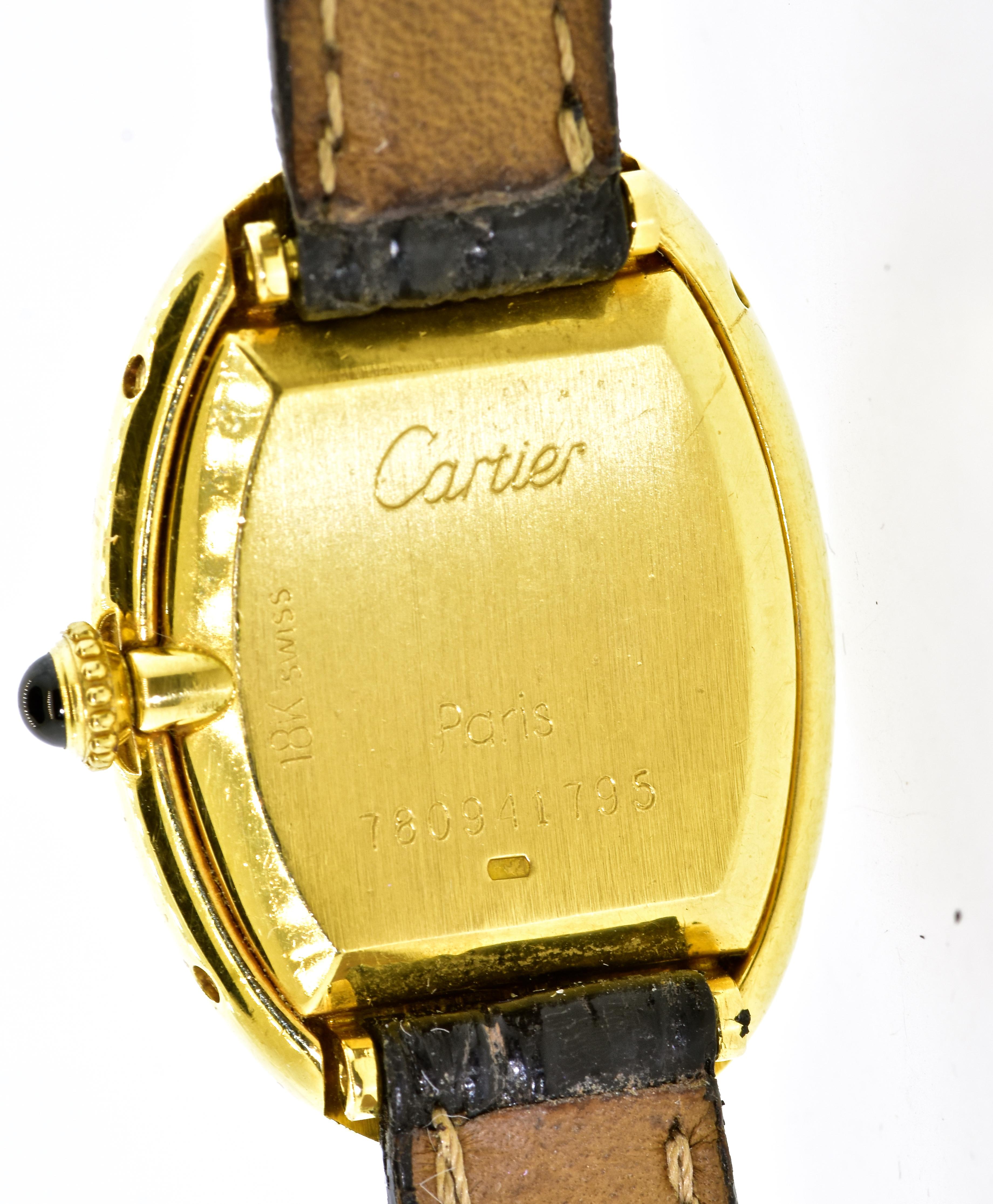 Montre-bracelet vintage Cartier Baignoire:: circa 1980 Excellent état à Aspen, CO