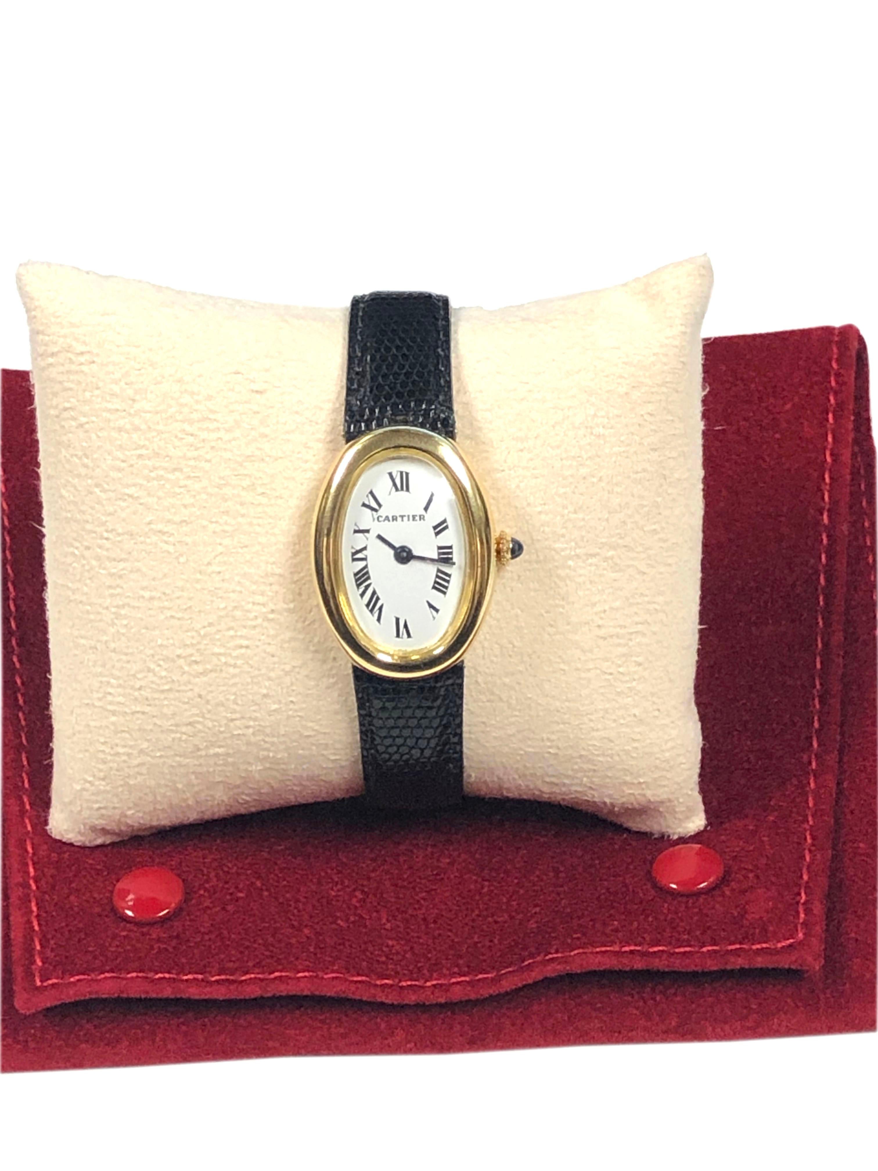 Women's Cartier Baignoire vintage Yellow Gold Ladies Mechanical Wrist Watch