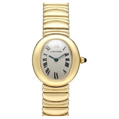Cartier Baignoire W15045D8 - Classic Ladies' Oval Gold Watch, Elegant Design
