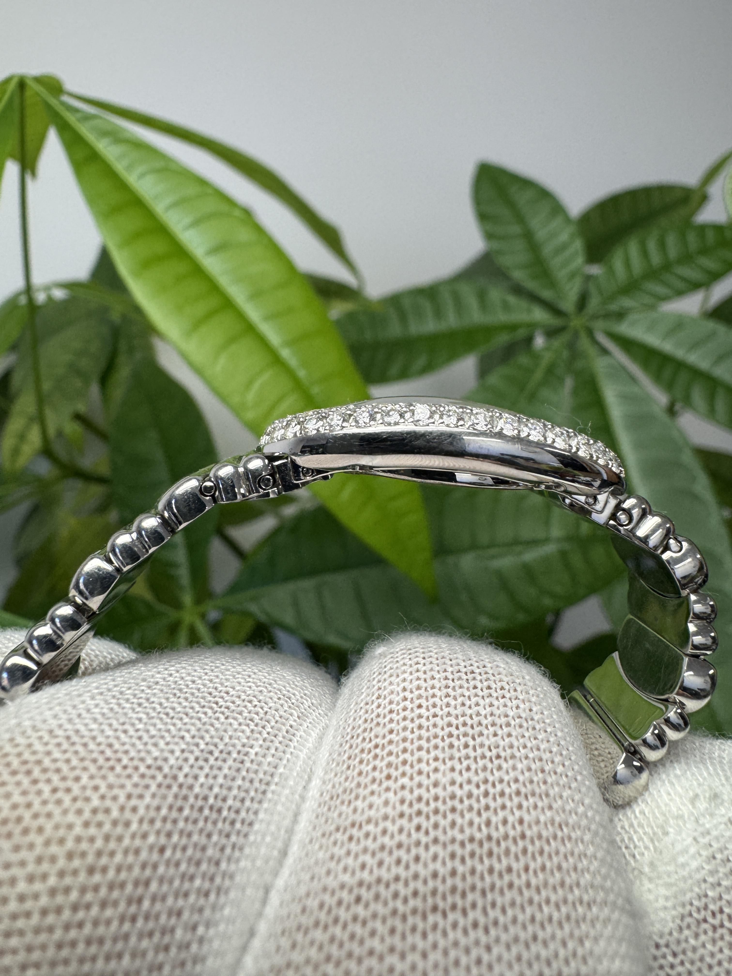 De las mujeres Reloj Cartier Baignoire W15133L2 18K blanco Bisel Diamante Mujer en venta