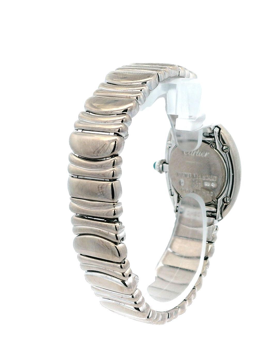 Cartier Baignoire W15133L2 18K white Ladies Watch For Sale 1