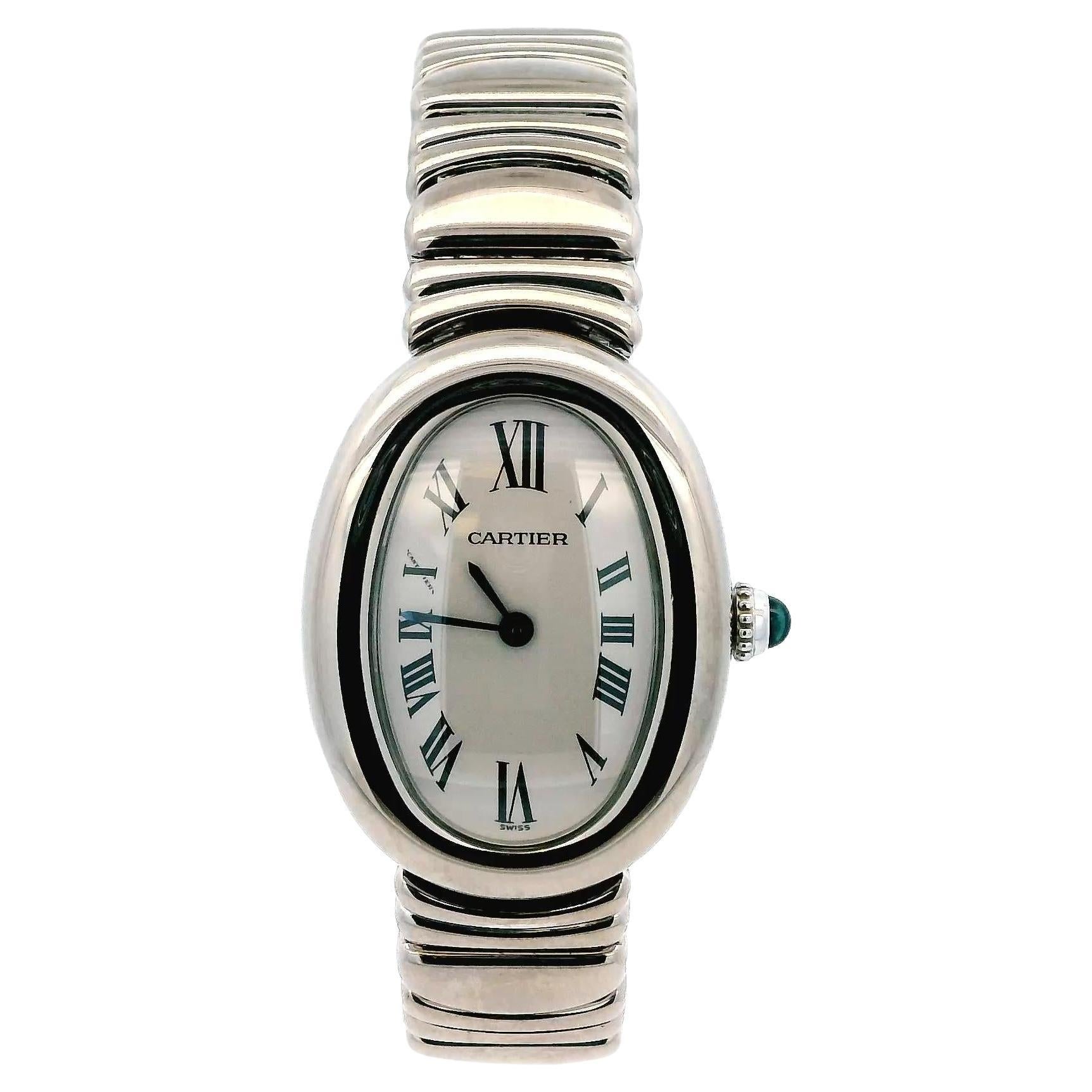 Cartier Baignoire W15133L2 18K white Ladies Watch
