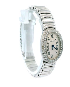 Cartier Baignoire W15189L2 Mini coffret et papiers en or blanc 18 carats pavé