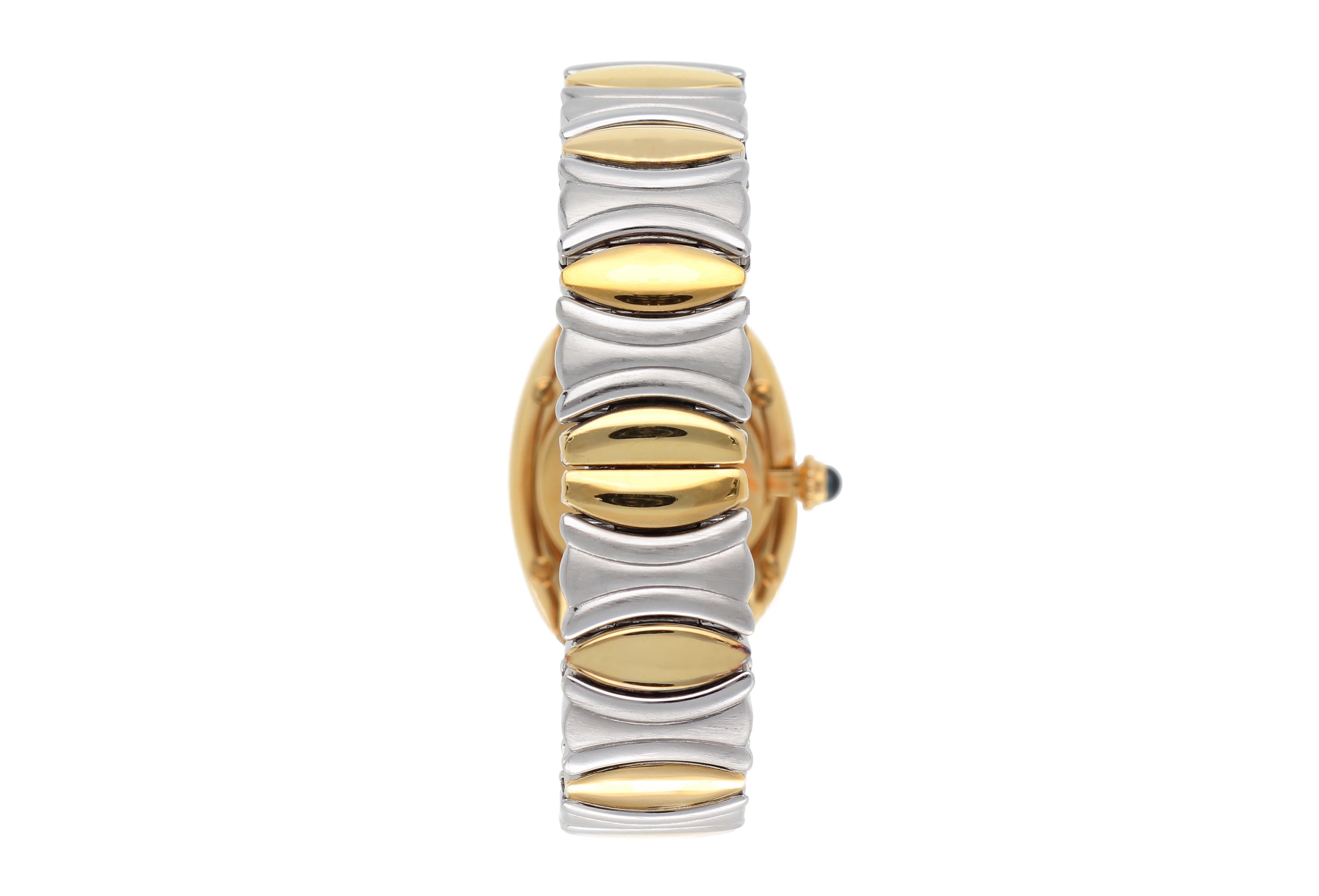 Cartier Baignoire Watch, 18 Kt Gold Case, Steel and Gold Bracelet 2