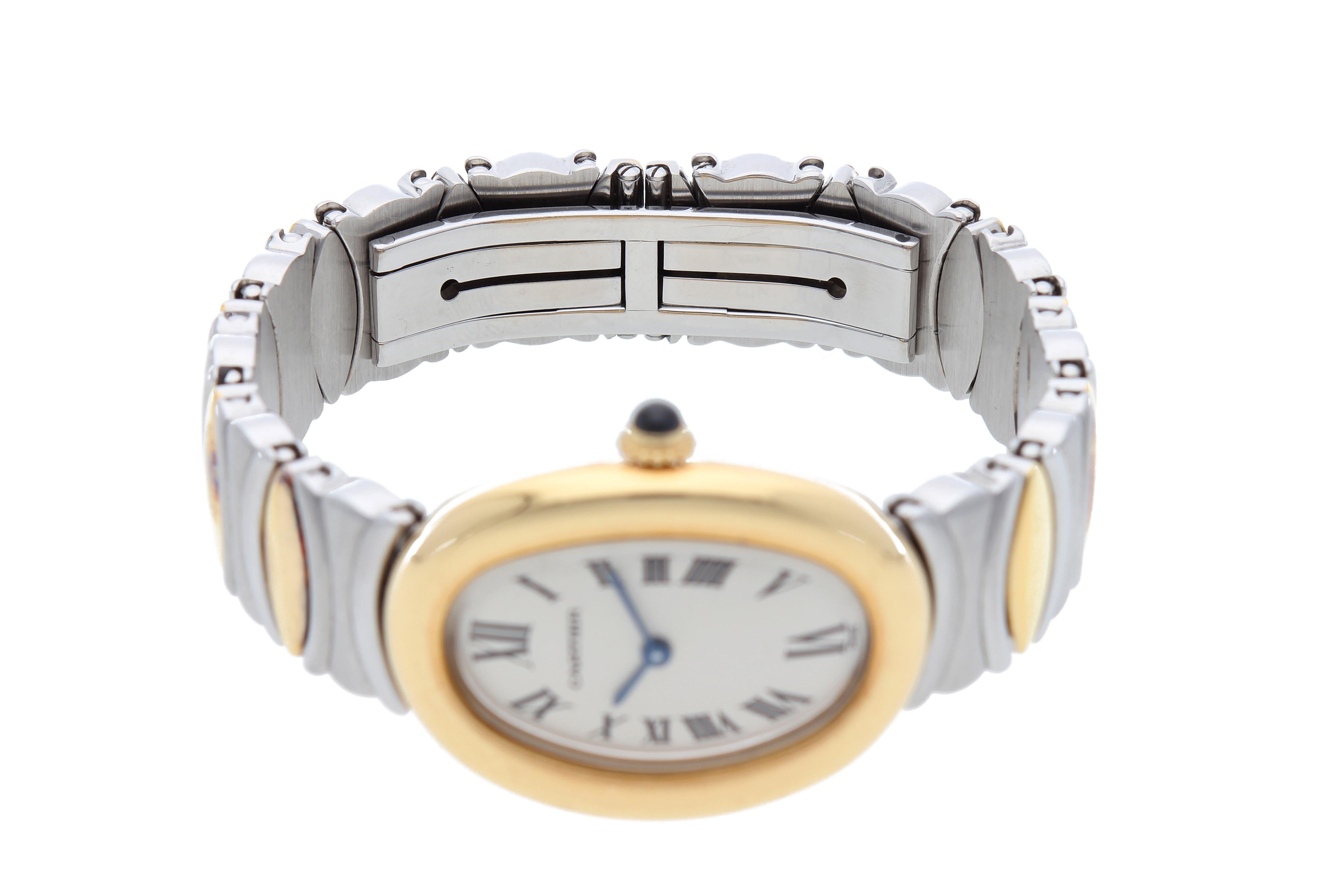 Cartier Baignoire Watch, 18 Kt Gold Case, Steel and Gold Bracelet 3