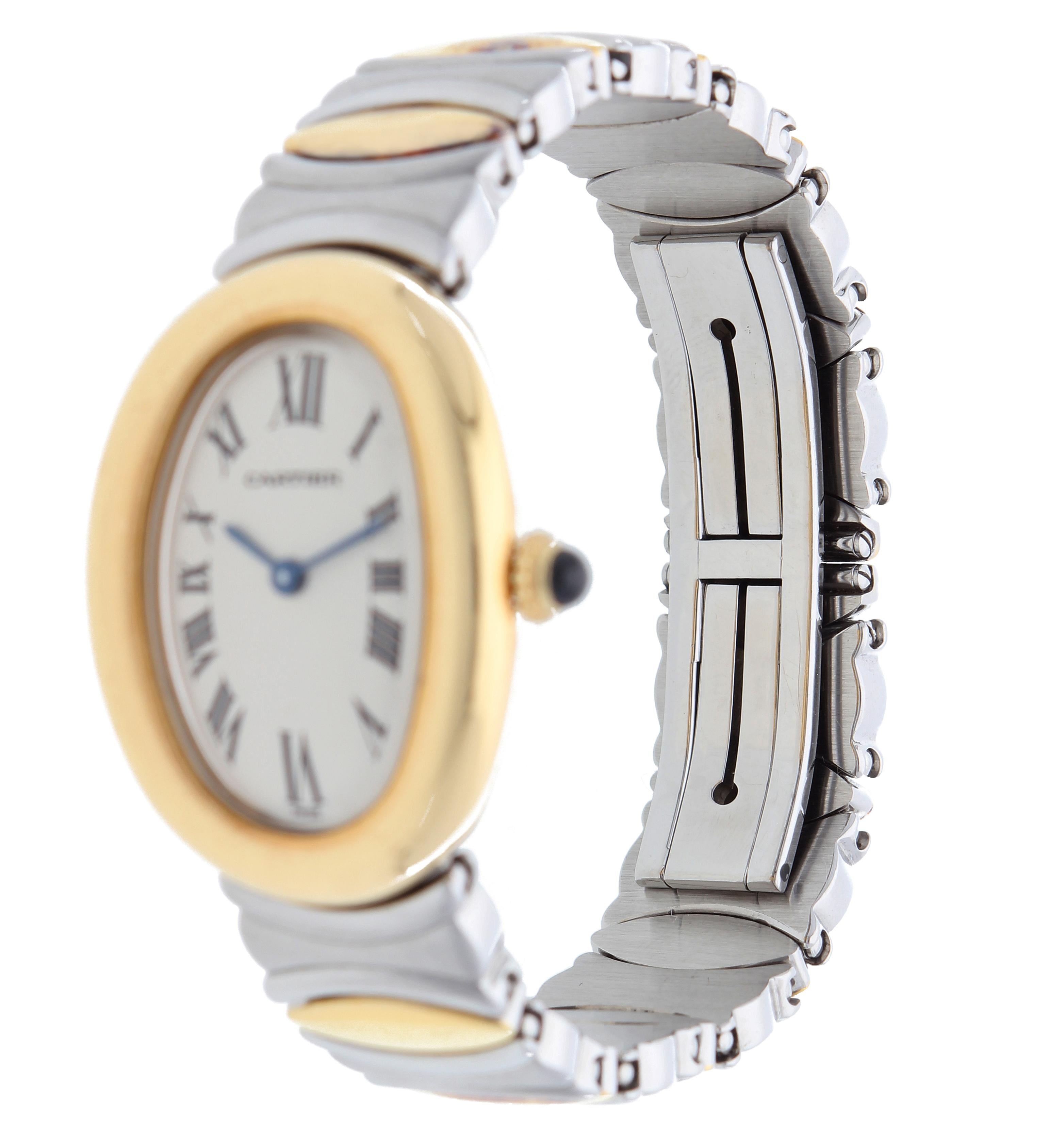 Cartier Baignoire Watch, 18 Kt Gold Case, Steel and Gold Bracelet 4