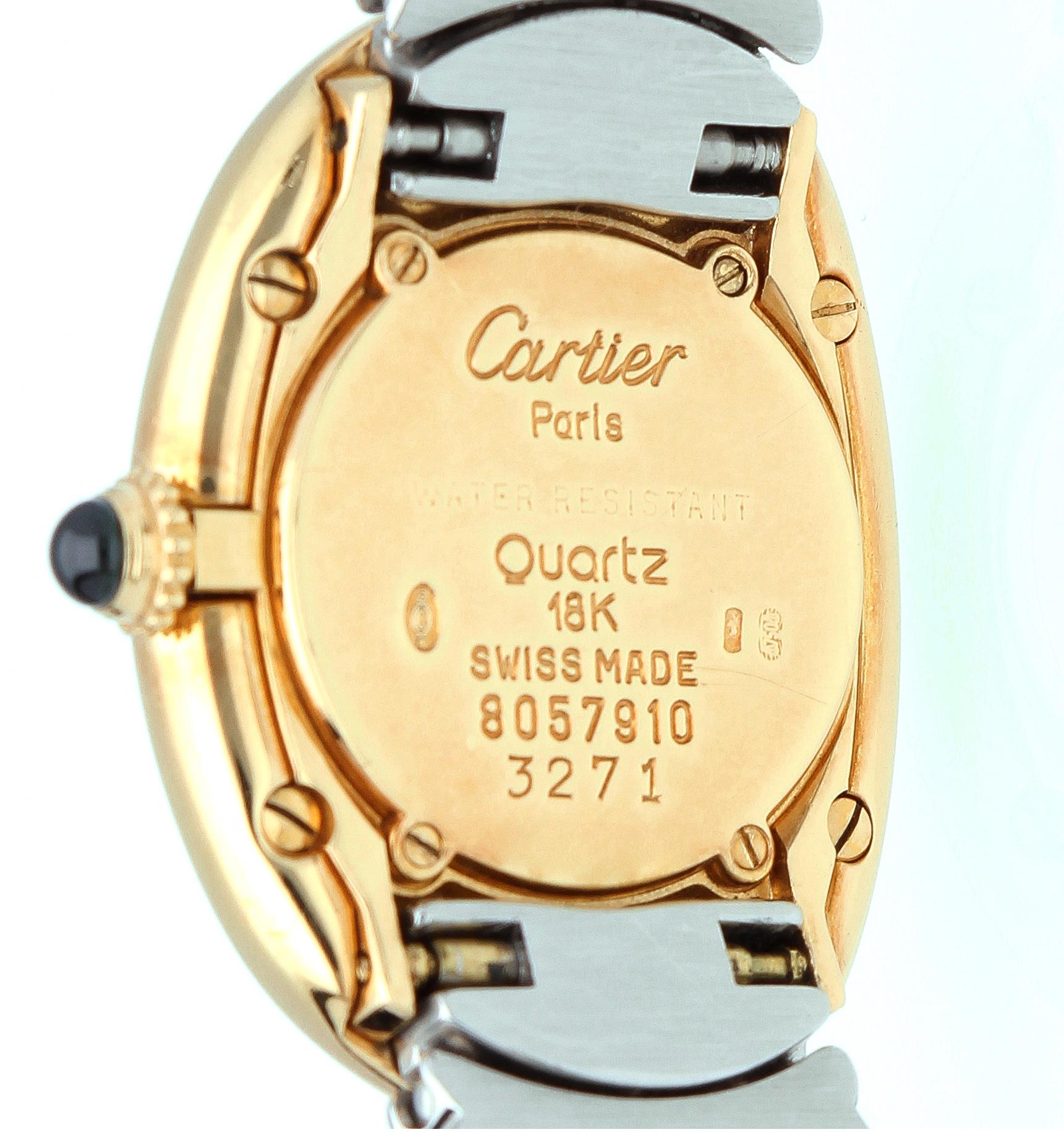 Cartier Baignoire Watch, 18 Kt Gold Case, Steel and Gold Bracelet 6