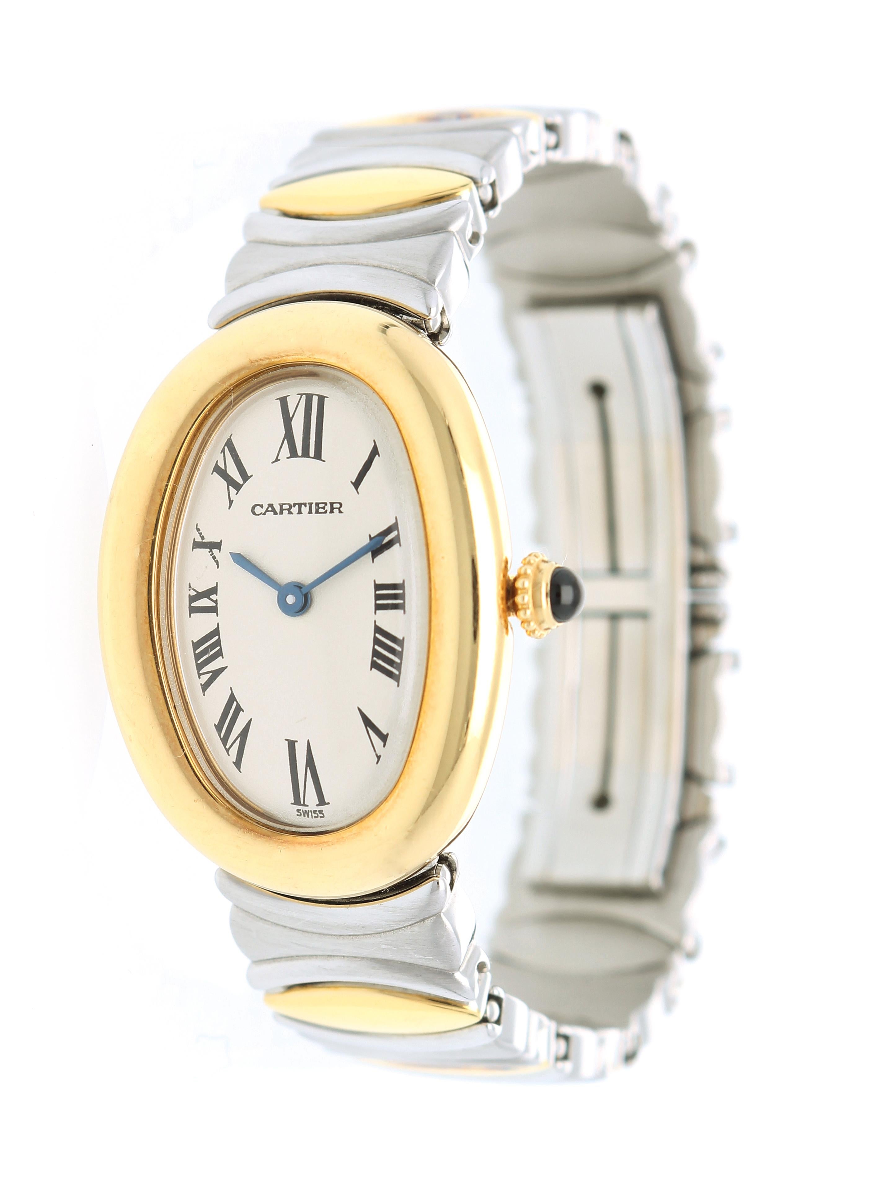 Cartier Baignoire Watch, 18 Kt Gold Case, Steel and Gold Bracelet 1