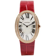 Cartier Baignoire Watch, Large Model, Rose Gold with Diamonds