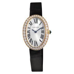 Cartier Baignoire wb520004  In Gelbgold mit silbernem Zifferblatt 23 mm Quarz-Uhr