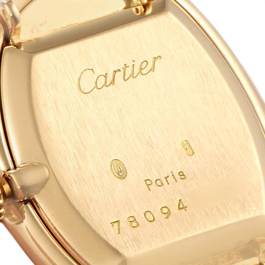 Cartier Baignoire White Dial Black Strap Yellow Gold Ladies Watch In Excellent Condition In Atlanta, GA