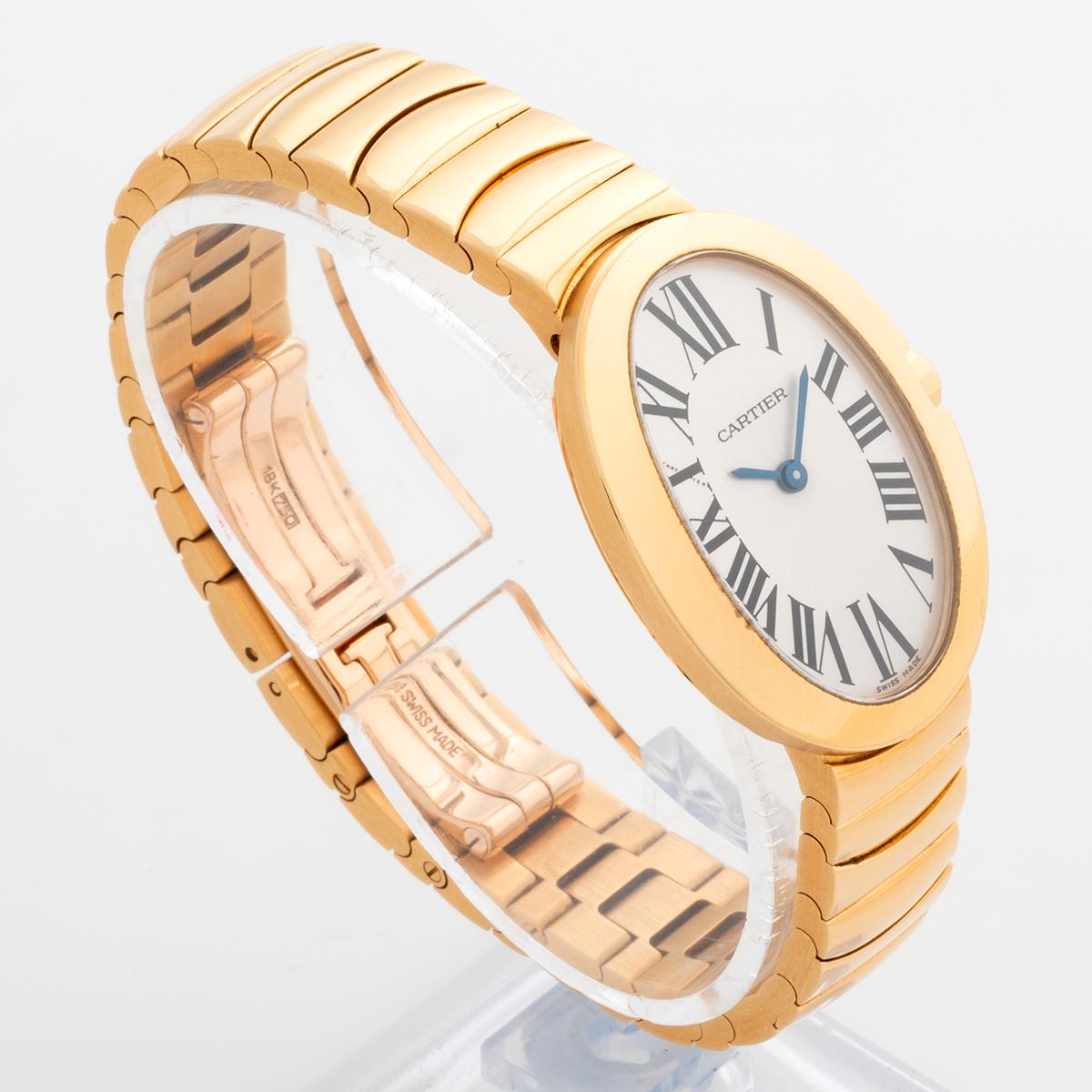 Cartier Baignoire Wristwatch Ref 3208 W800008. 18K Yellow Gold, Jewellery Box... In Excellent Condition In Canterbury, England