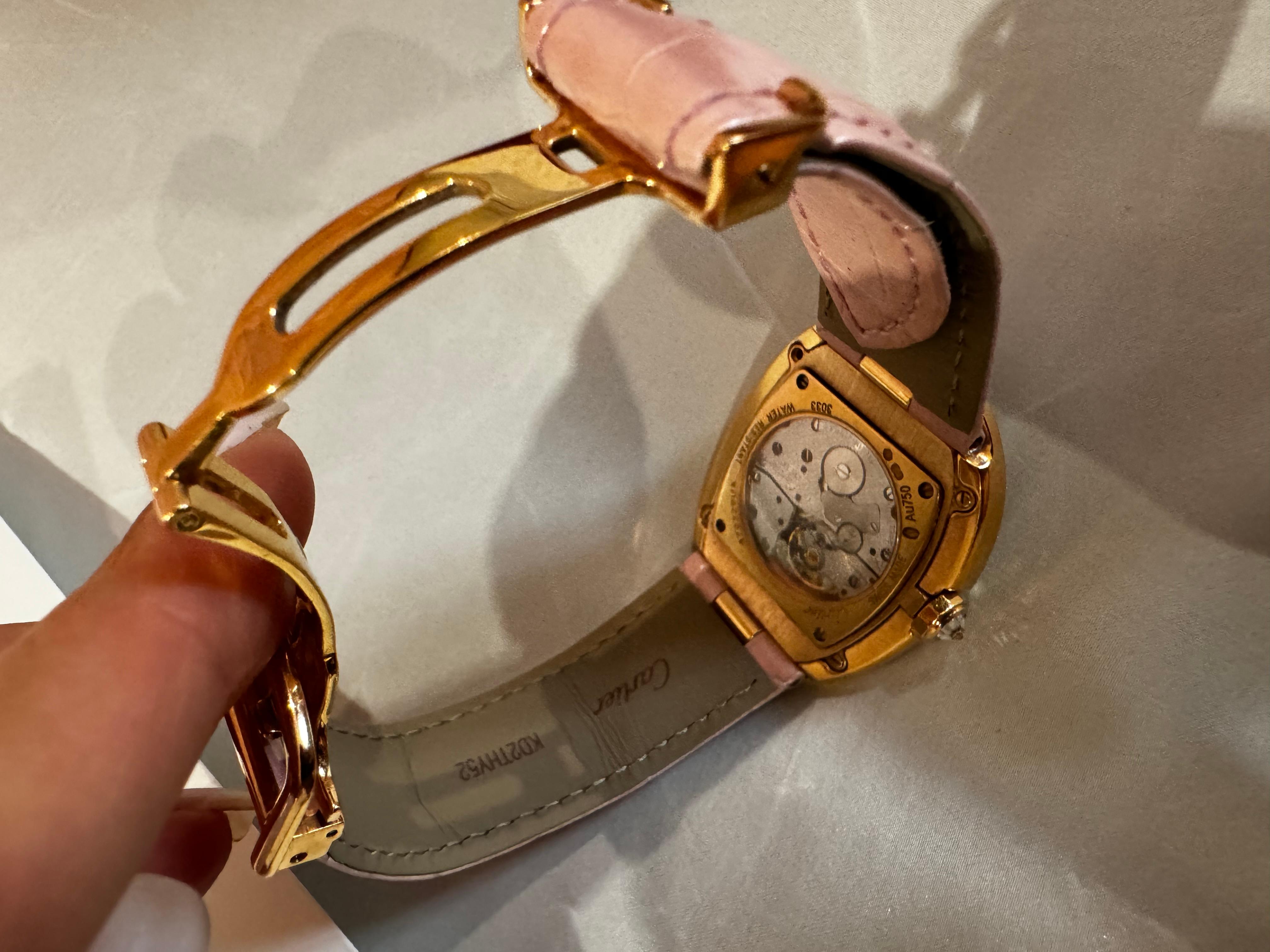 Cartier Baignoire pink Gold Diamond Ladies Watch 1