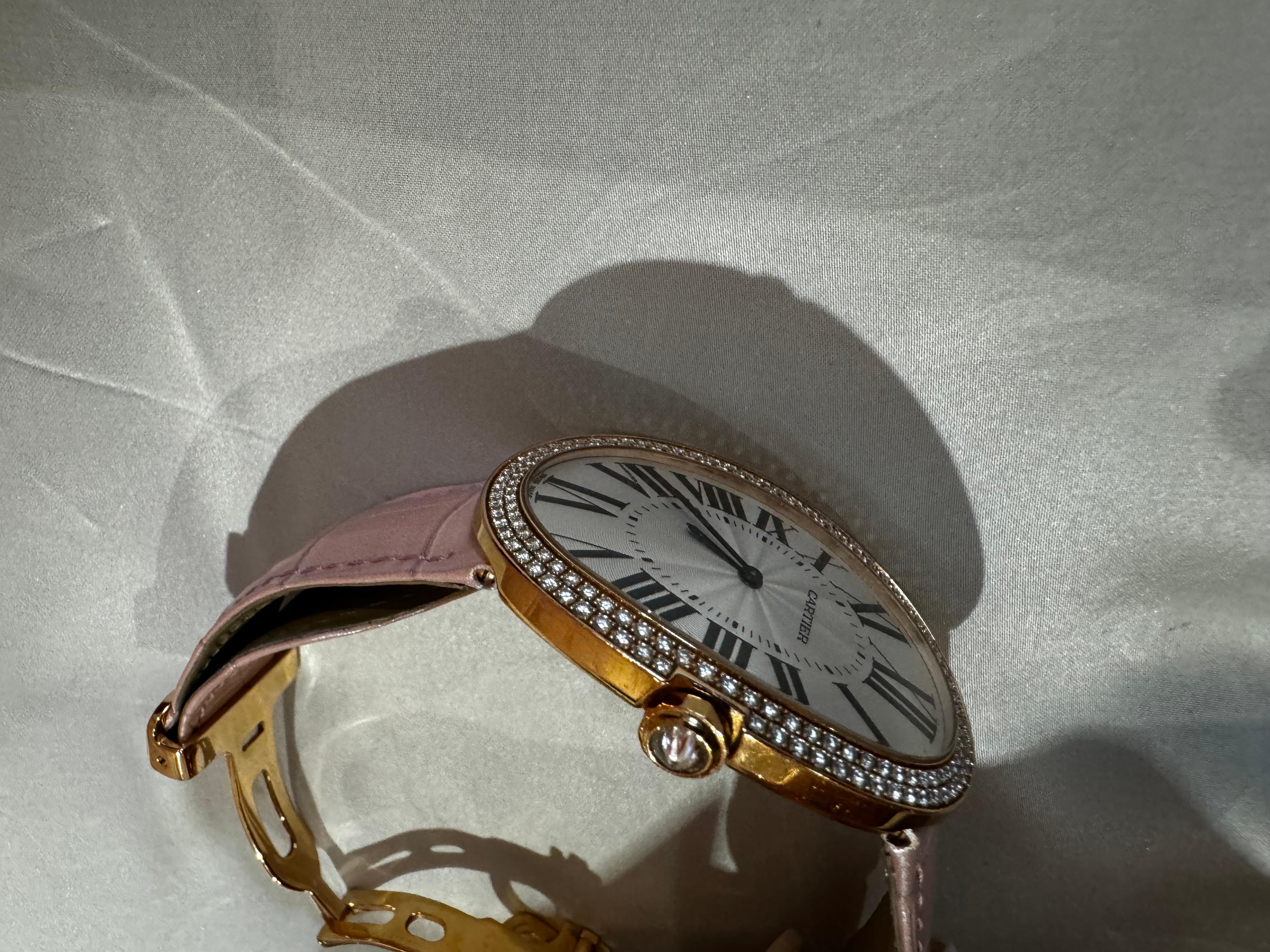 Cartier Baignoire pink Gold Diamond Ladies Watch 2