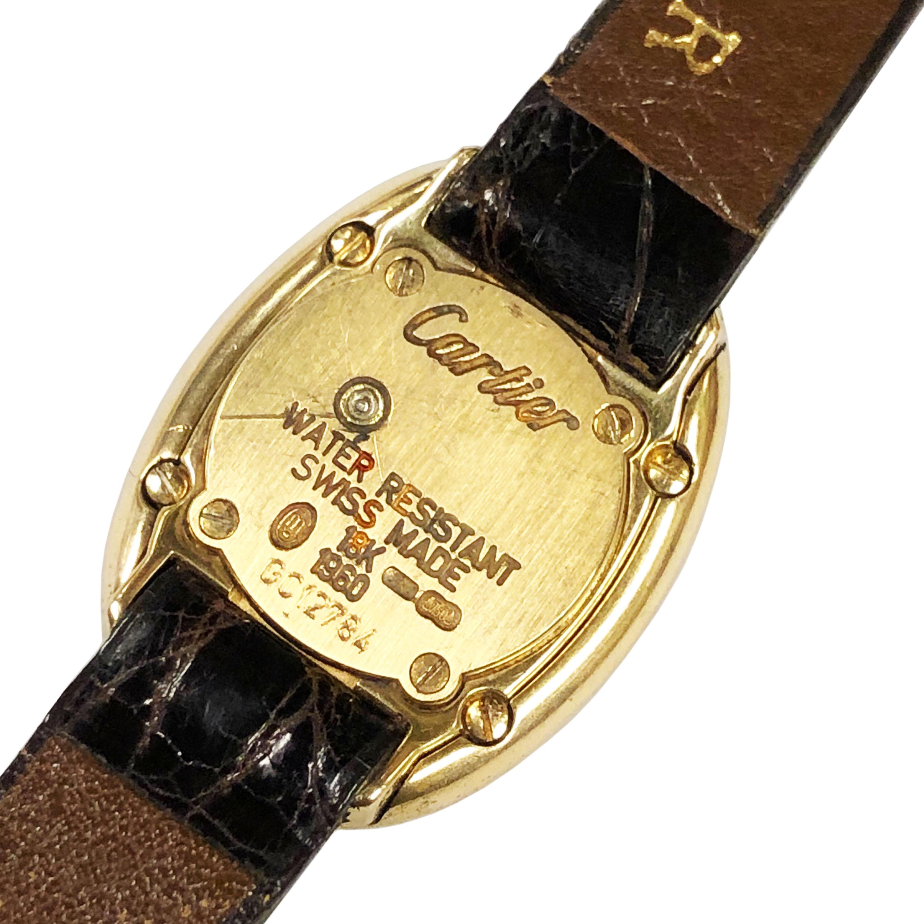 Cartier Baignoire Yellow Gold Quartz Wristwatch Owned and worn by Jerry Lewis In Excellent Condition In Chicago, IL