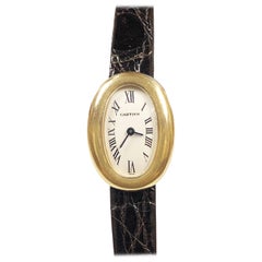 Retro Cartier Baignoire Yellow Gold Quartz Wristwatch Owned and worn by Jerry Lewis