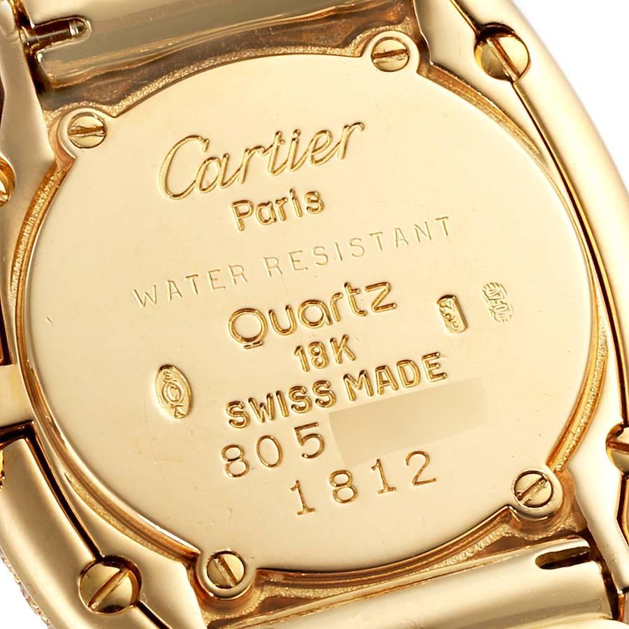 Women's Cartier Baignoire Yellow Gold Silver Dial Diamond Ladies Watch 1812