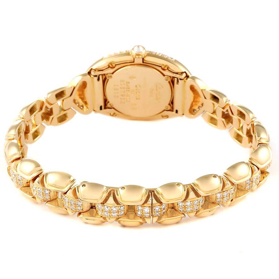 Cartier Baignoire Yellow Gold Silver Dial Diamond Ladies Watch 1812 1