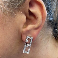 Cartier Baiser Du Dragon - Orecchini pendenti con diamanti in oro bianco 18 carati